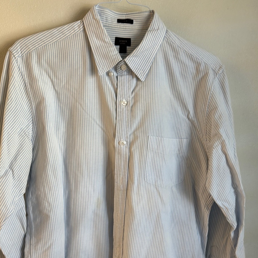 J Crew men’s Oxford light blue and white size large